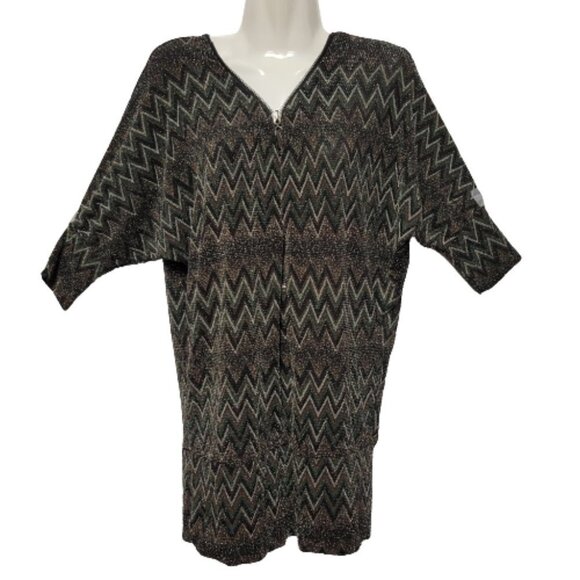 𝅺SPARKLY Brown and Black Zig Zag- One Size Fits Most - Picture 3 of 9